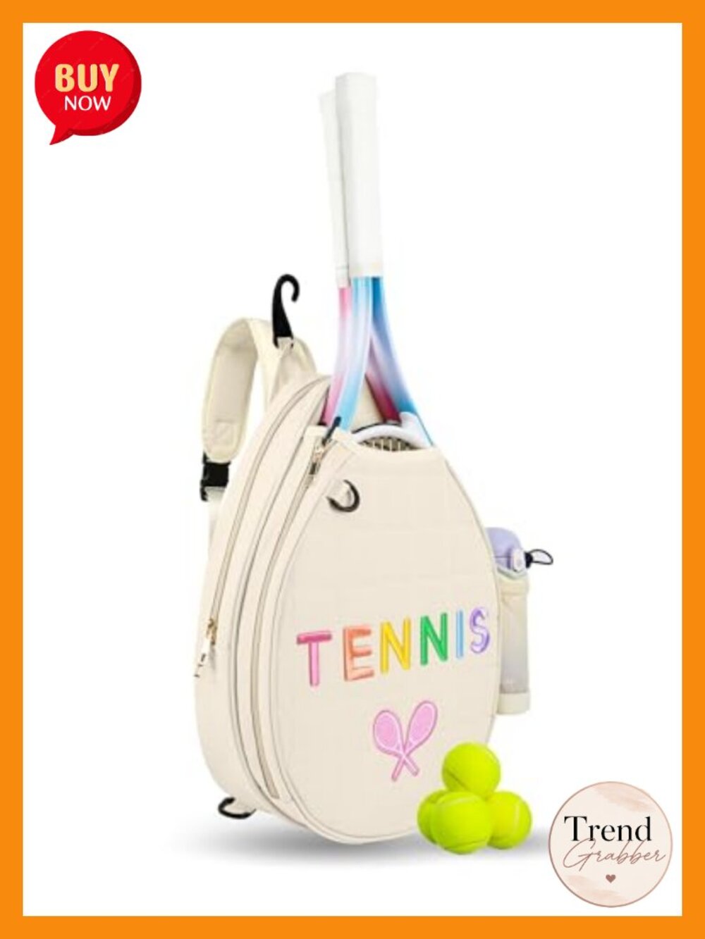 Quilted Tennis Sling Crossbody Backpack Oxford Cloth Pickleball Bag